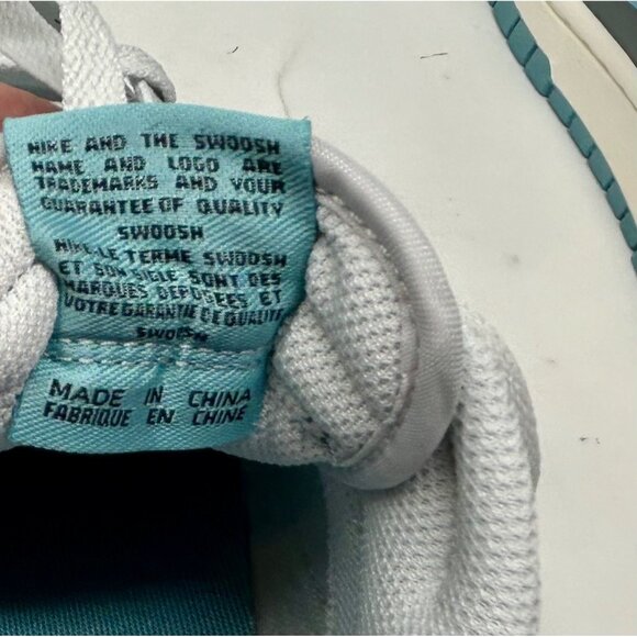 Nike Womens Dunk Low Retro Shoes - Gray/Teal ‎ - Size 9 - Picture 7 of 8